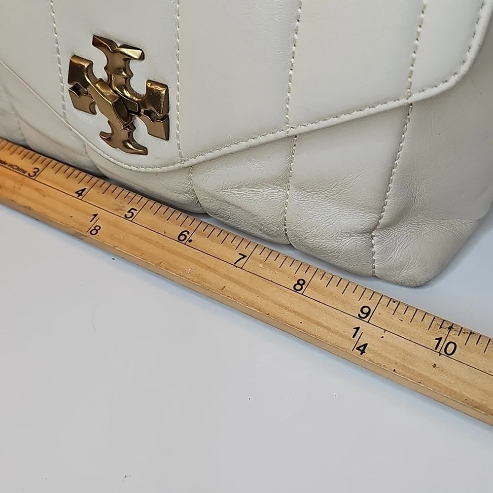 Tory Burch Kira Quilted Satchel Leather Wirh Crossbody Strap Cream